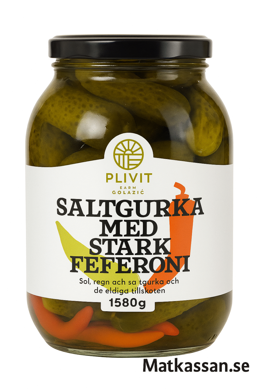 Plivit Farm Saltgurka med feferoni | 1580g | Online - Bild 1