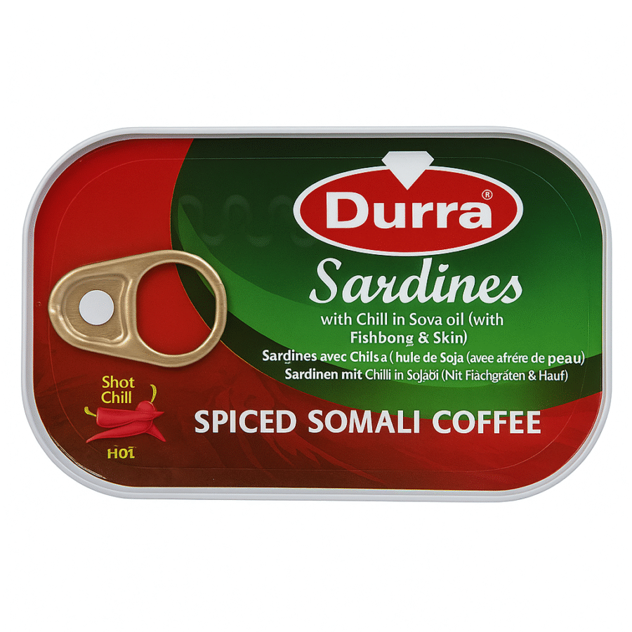 Durra Sardiner – med Chili i Sojaolja (med ben och skinn) - Bild 1