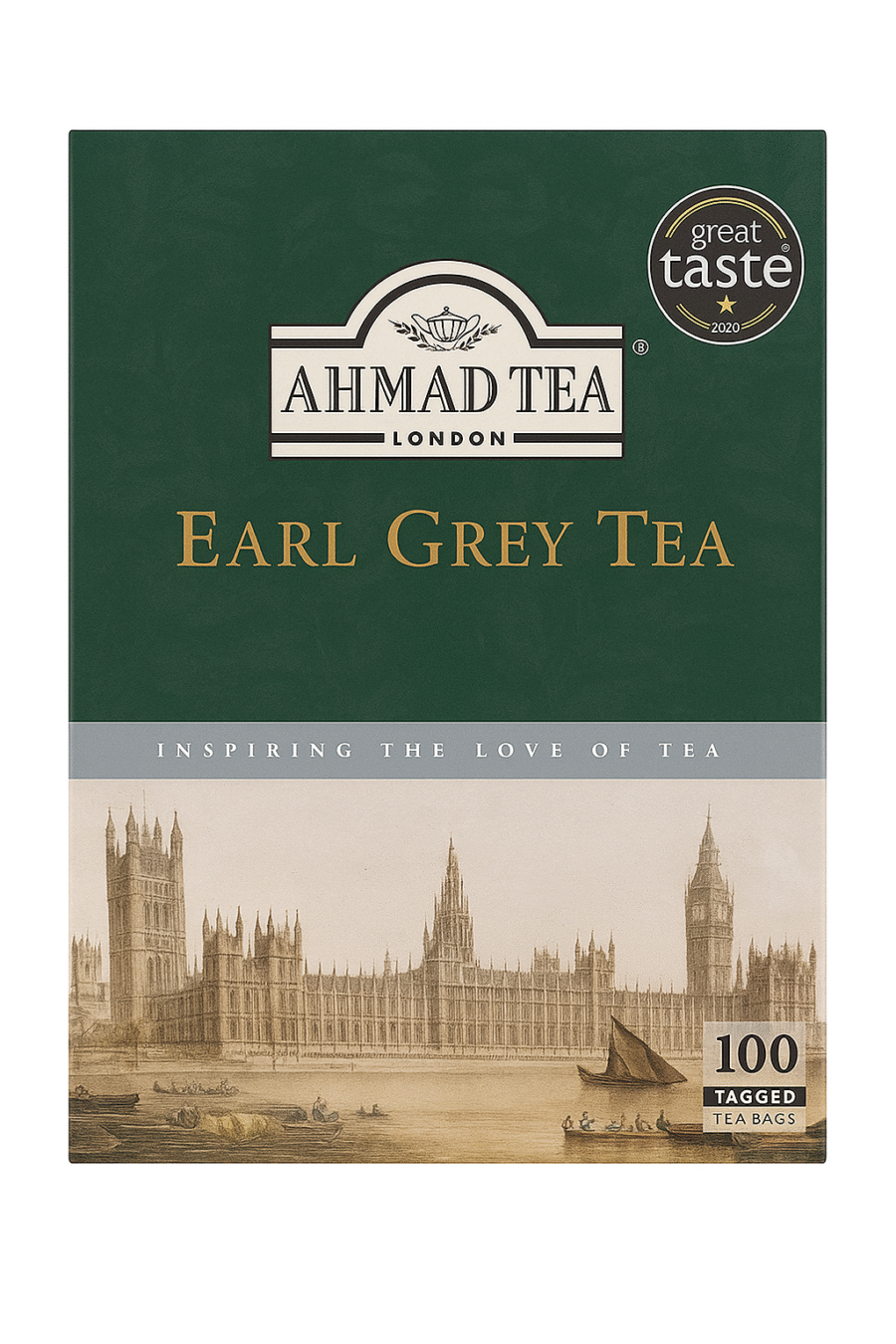🫖 Ahmad Tea – Earl Grey  100 tepåsar - Bild 1