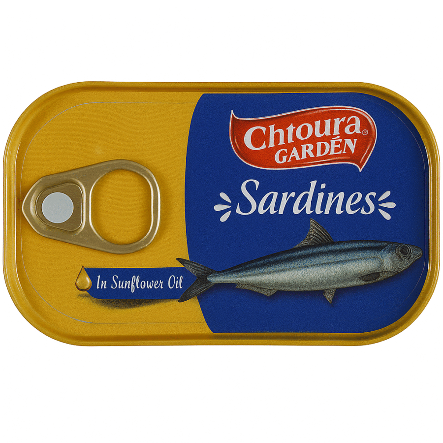Chtoura Garden Sardiner i Solrosolja – 125g - Bild 1